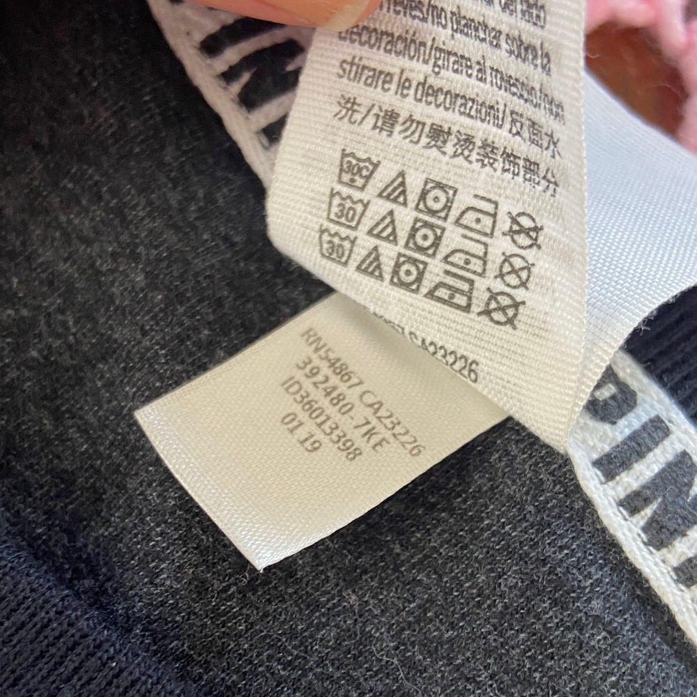 3/$12 PINK Victoria's Secret Flannel Sweatshirt Black Gray Medium Long Sleeve - Picture 11 of 14